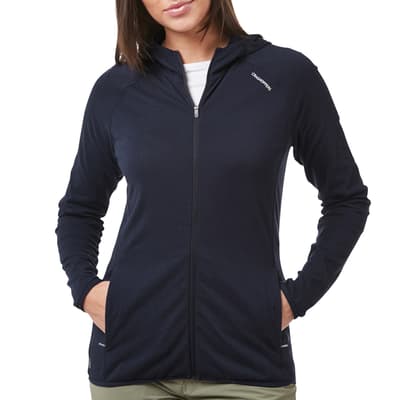 Navy Nilo Stretch Hooded Top