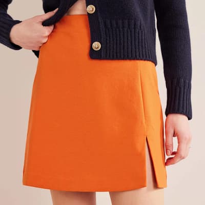 Orange Stretch Jersey Mini Skirt