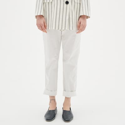 White Annalee Cotton Trousers