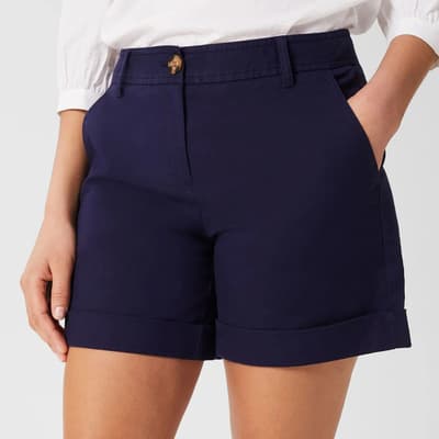 Navy Chessie Cotton Shorts
