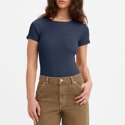 Navy Honey Cotton Blend T-Shirt
