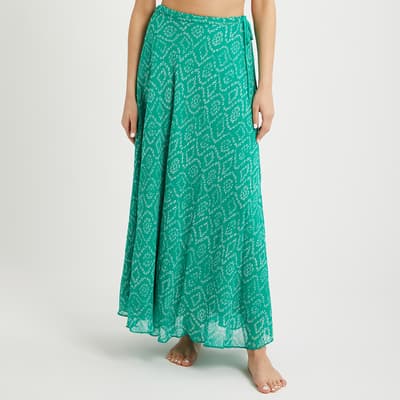 Emerald Tile Print Maxi Skirt