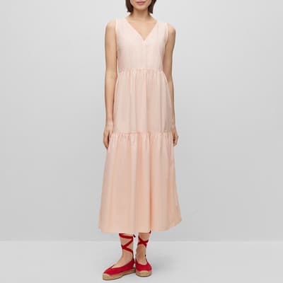 Pink Ditesta V-Neck Cotton Dress