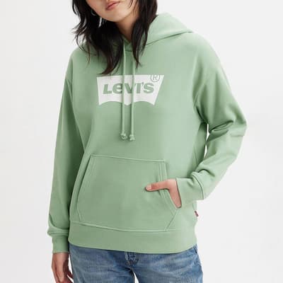 Green Standard Arched Cotton Hoodie