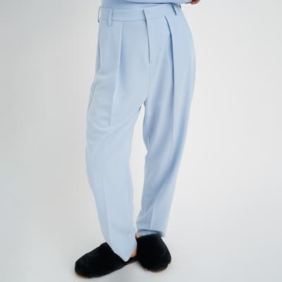 Light Blue Pleated Trousers