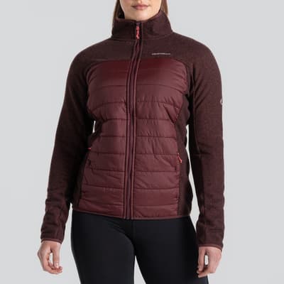 Deep Red Quilted Hybrid Jacket
