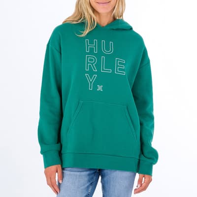 Green Outline Text Hoodie