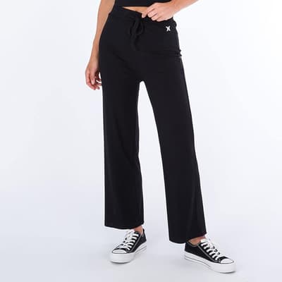 Black Rib Relaxed Trousers