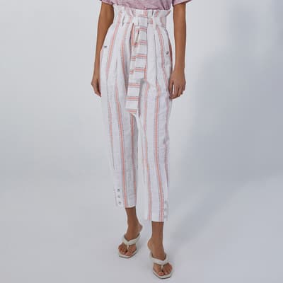 White and Pink Stripe Trouser