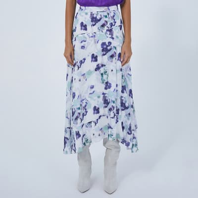 Lilac Printed Longline Skirt