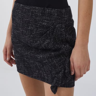 Black Ruched Mini Skirt