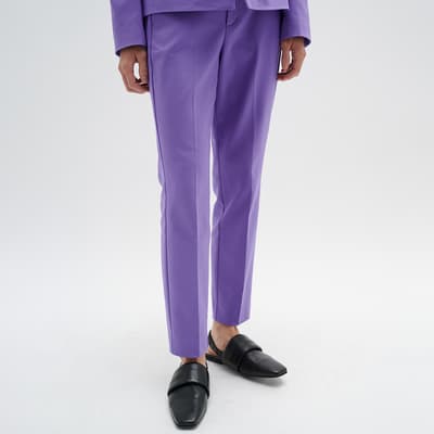 Purple Zella Cotton Blend Trousers